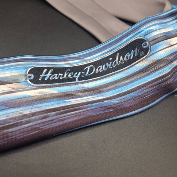 Vintage 1987 Harley-Davidson Ralph Marlin Polyester Tie "Chrome Pipe" - Picture 2 of 7